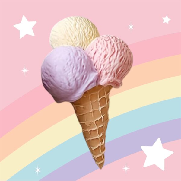 Ice-Cream Sugar Cone with 3 Scoops