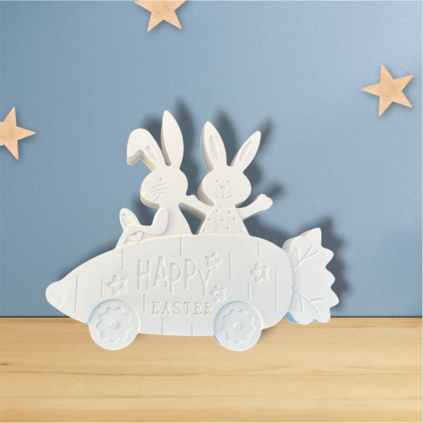 Easter Bunnies in Carrot Car